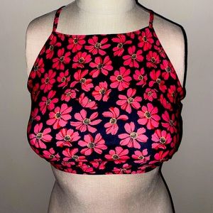 Brand New Floral High-Neck Bikini Top